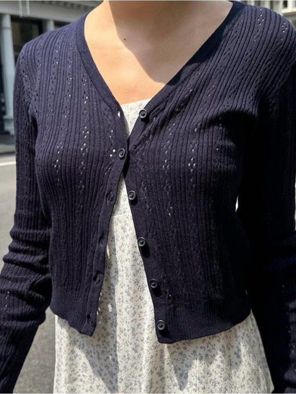 Brandy Melville Shannon Eyelet Cardigan